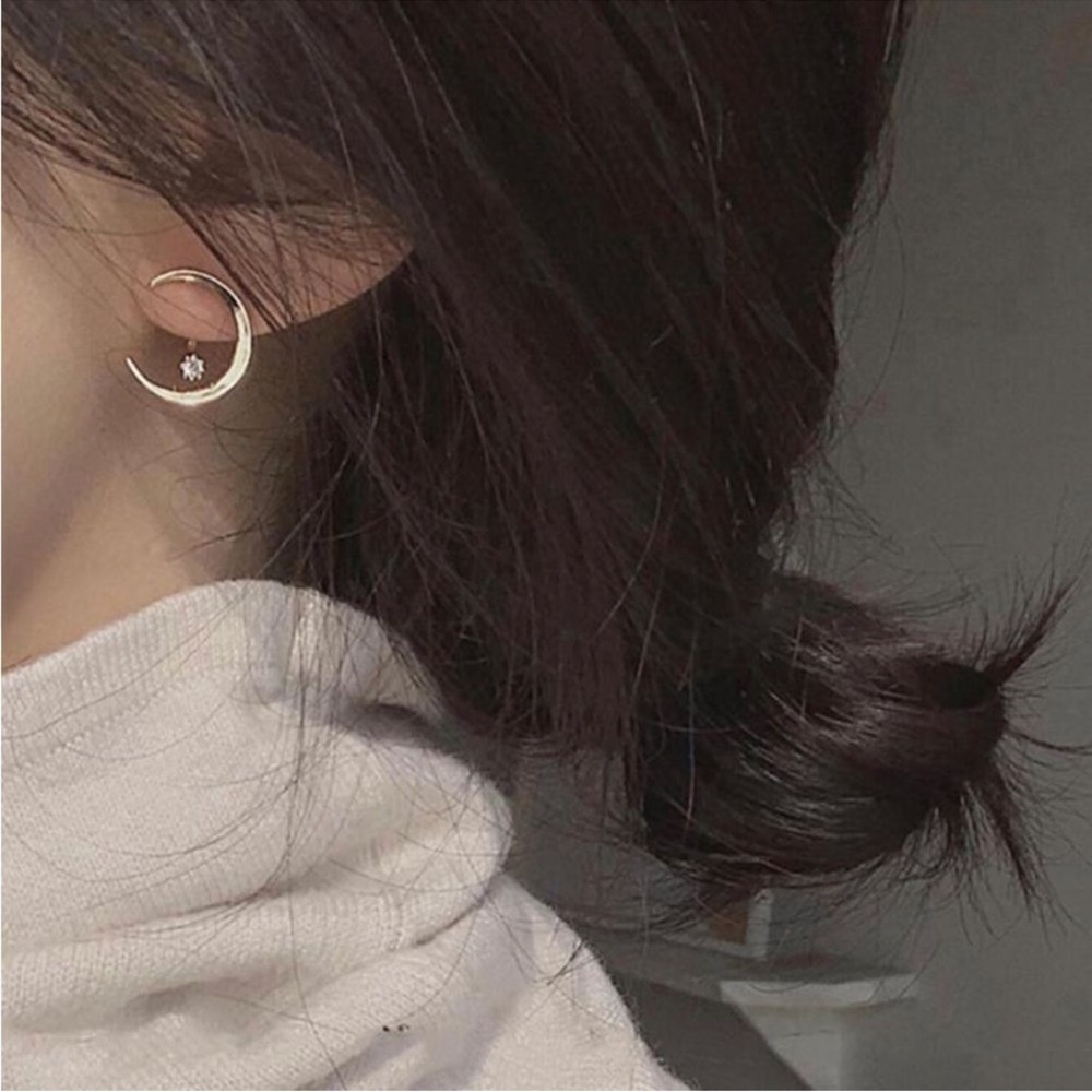 Gold Moon & Star Drop Earrings